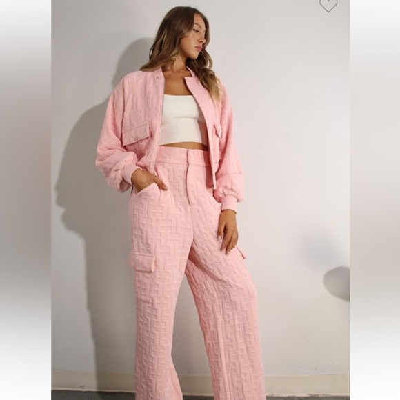 NWT “EMBOSSED BOMBER AND LONG PANT SET - Picture 11 of 15